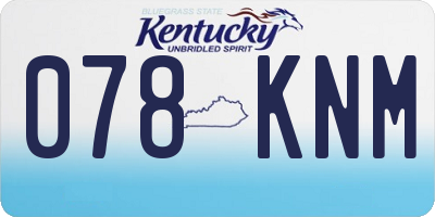 KY license plate 078KNM