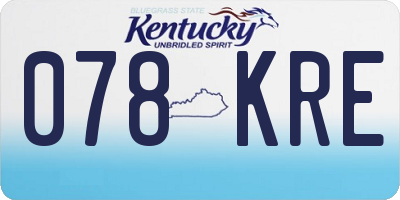 KY license plate 078KRE