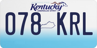 KY license plate 078KRL