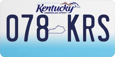 KY license plate 078KRS
