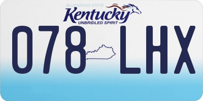 KY license plate 078LHX