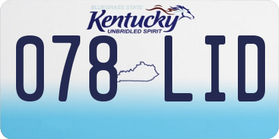 KY license plate 078LID