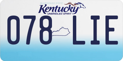 KY license plate 078LIE