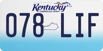 KY license plate 078LIF