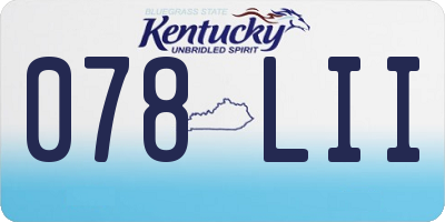 KY license plate 078LII