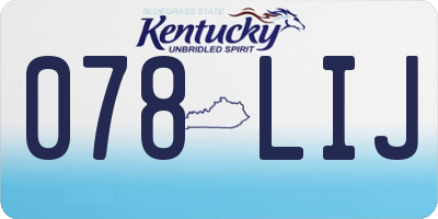 KY license plate 078LIJ