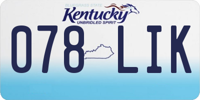 KY license plate 078LIK