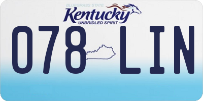 KY license plate 078LIN