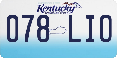 KY license plate 078LIO