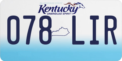 KY license plate 078LIR