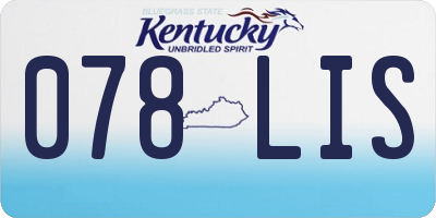 KY license plate 078LIS