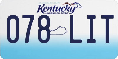 KY license plate 078LIT