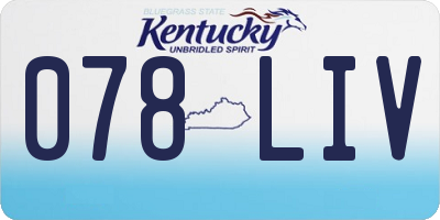 KY license plate 078LIV
