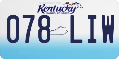 KY license plate 078LIW