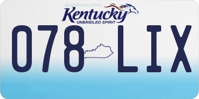 KY license plate 078LIX