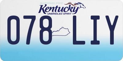 KY license plate 078LIY
