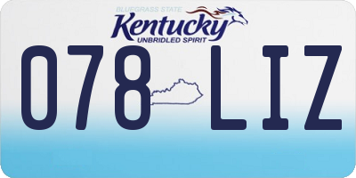KY license plate 078LIZ