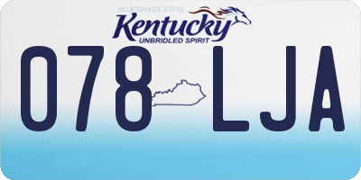KY license plate 078LJA