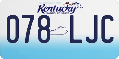 KY license plate 078LJC