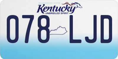 KY license plate 078LJD