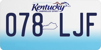 KY license plate 078LJF