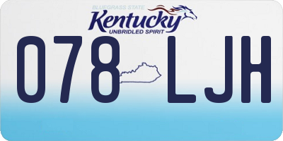 KY license plate 078LJH
