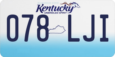 KY license plate 078LJI