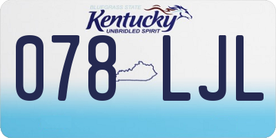 KY license plate 078LJL