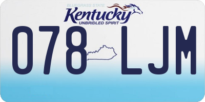 KY license plate 078LJM