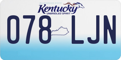 KY license plate 078LJN