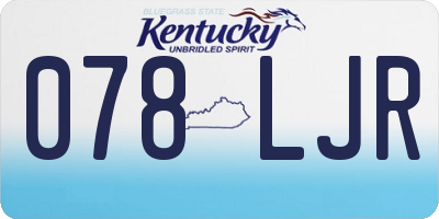 KY license plate 078LJR