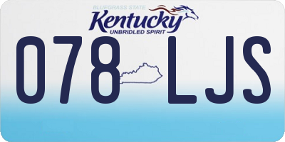 KY license plate 078LJS