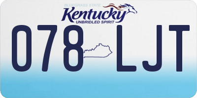KY license plate 078LJT