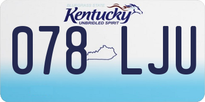 KY license plate 078LJU