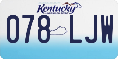 KY license plate 078LJW