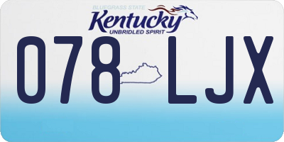 KY license plate 078LJX
