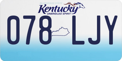 KY license plate 078LJY