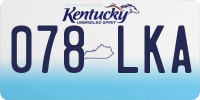 KY license plate 078LKA