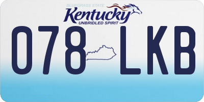 KY license plate 078LKB