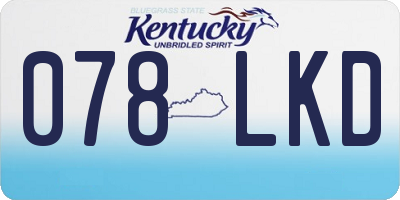 KY license plate 078LKD