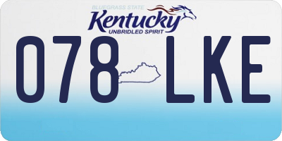 KY license plate 078LKE