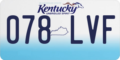 KY license plate 078LVF
