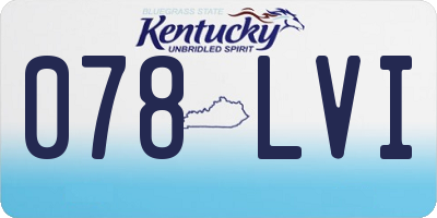 KY license plate 078LVI