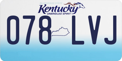 KY license plate 078LVJ