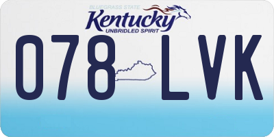 KY license plate 078LVK