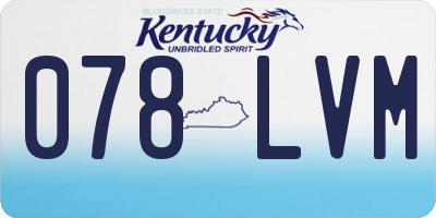 KY license plate 078LVM