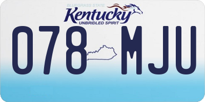 KY license plate 078MJU