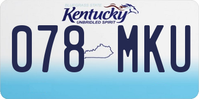 KY license plate 078MKU