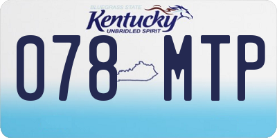 KY license plate 078MTP