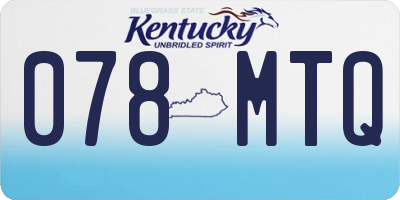 KY license plate 078MTQ